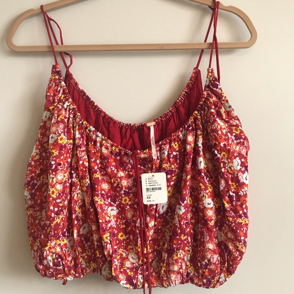 Free People Floral Crop Top XS